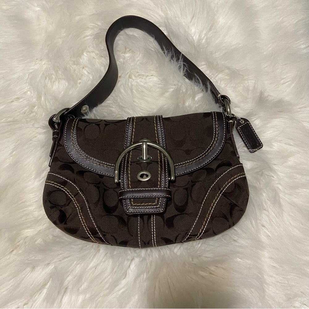 Vintage Coach Soho Signature Buckle Flap Shoulder Purse